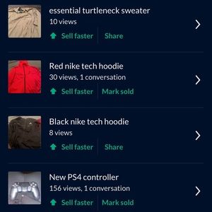 It’s multiple items i’m selling 2 nike tech’s, ps4 controller etc